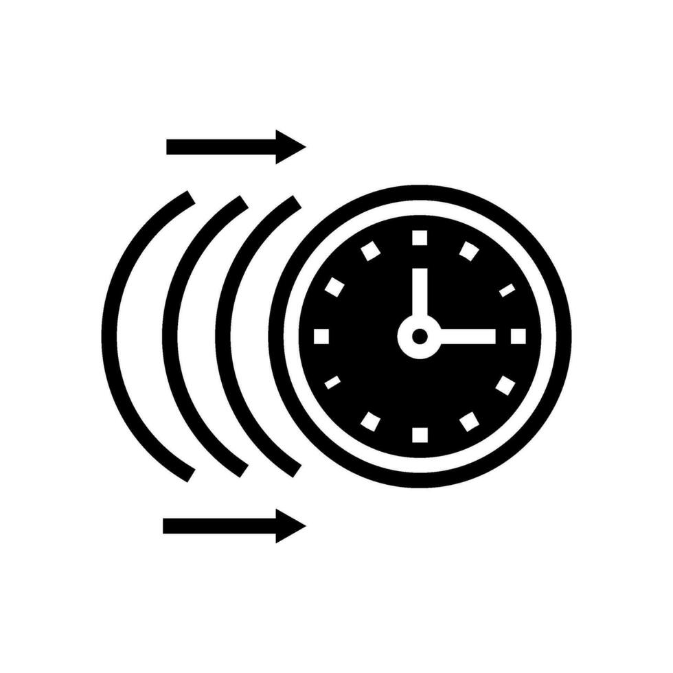 inercia hora administración glifo icono vector ilustración