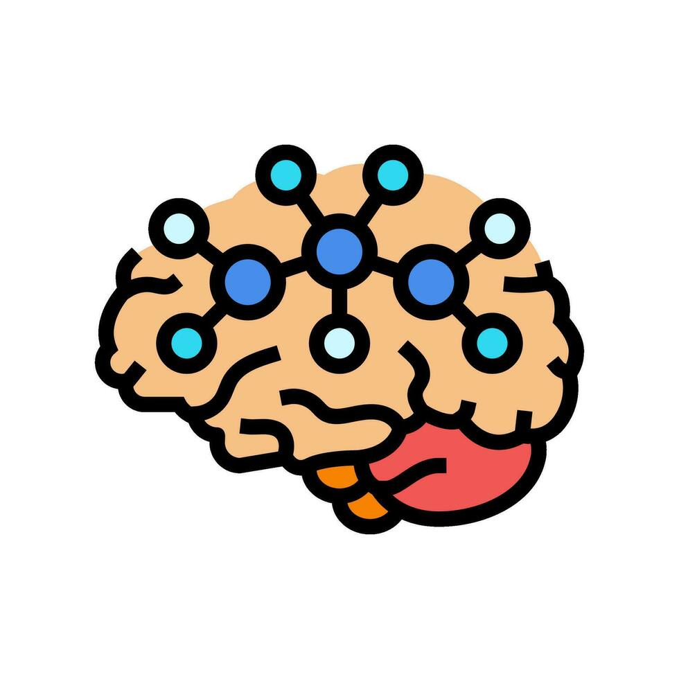 neuroquímica neurociencia neurología color icono vector ilustración