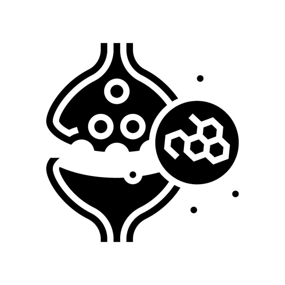 neurotransmitters neuroscience neurology glyph icon vector illustration
