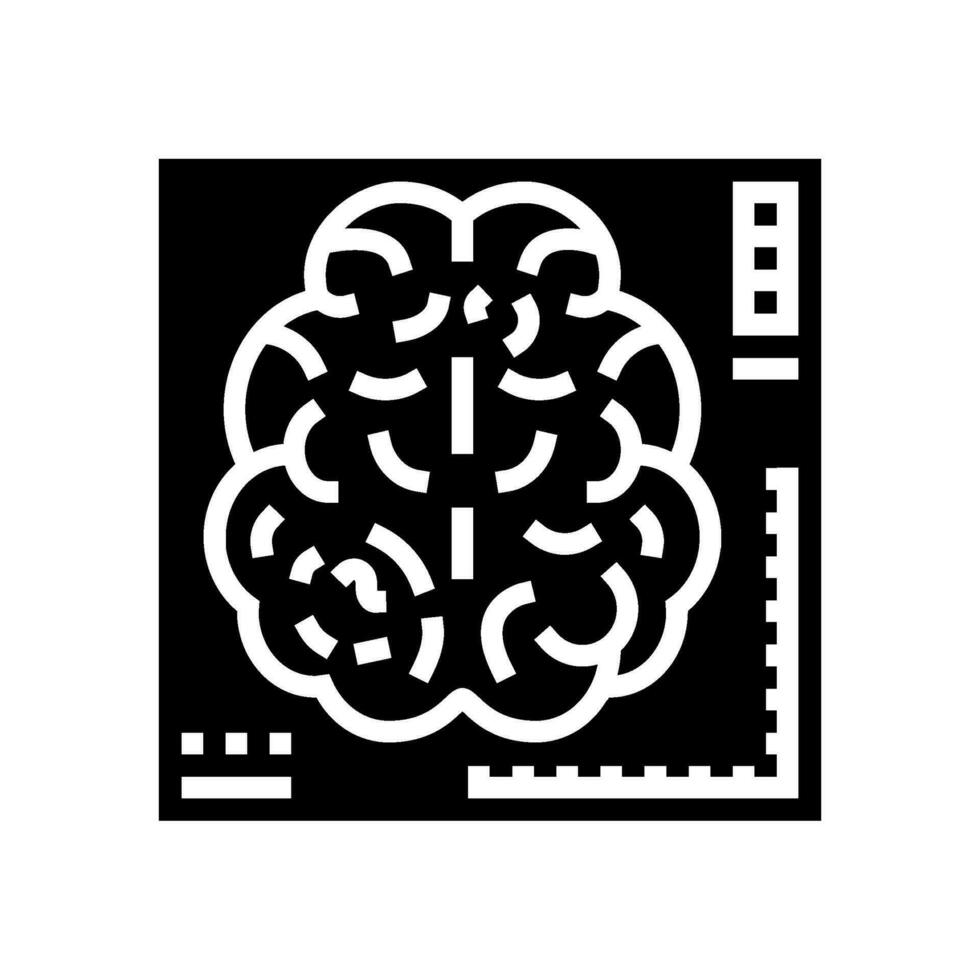 functional mri neuroscience neurology glyph icon vector illustration