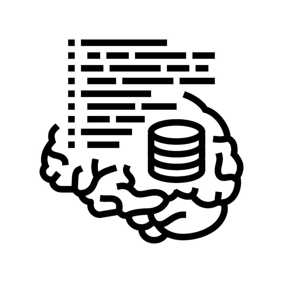 neuroinformatics neuroscience neurology line icon vector illustration