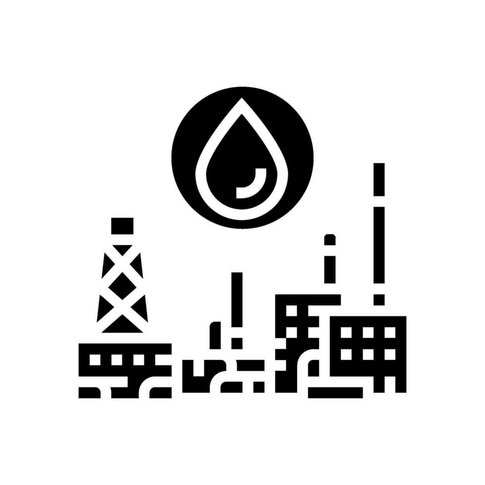 petroquímicos petróleo industria glifo icono vector ilustración