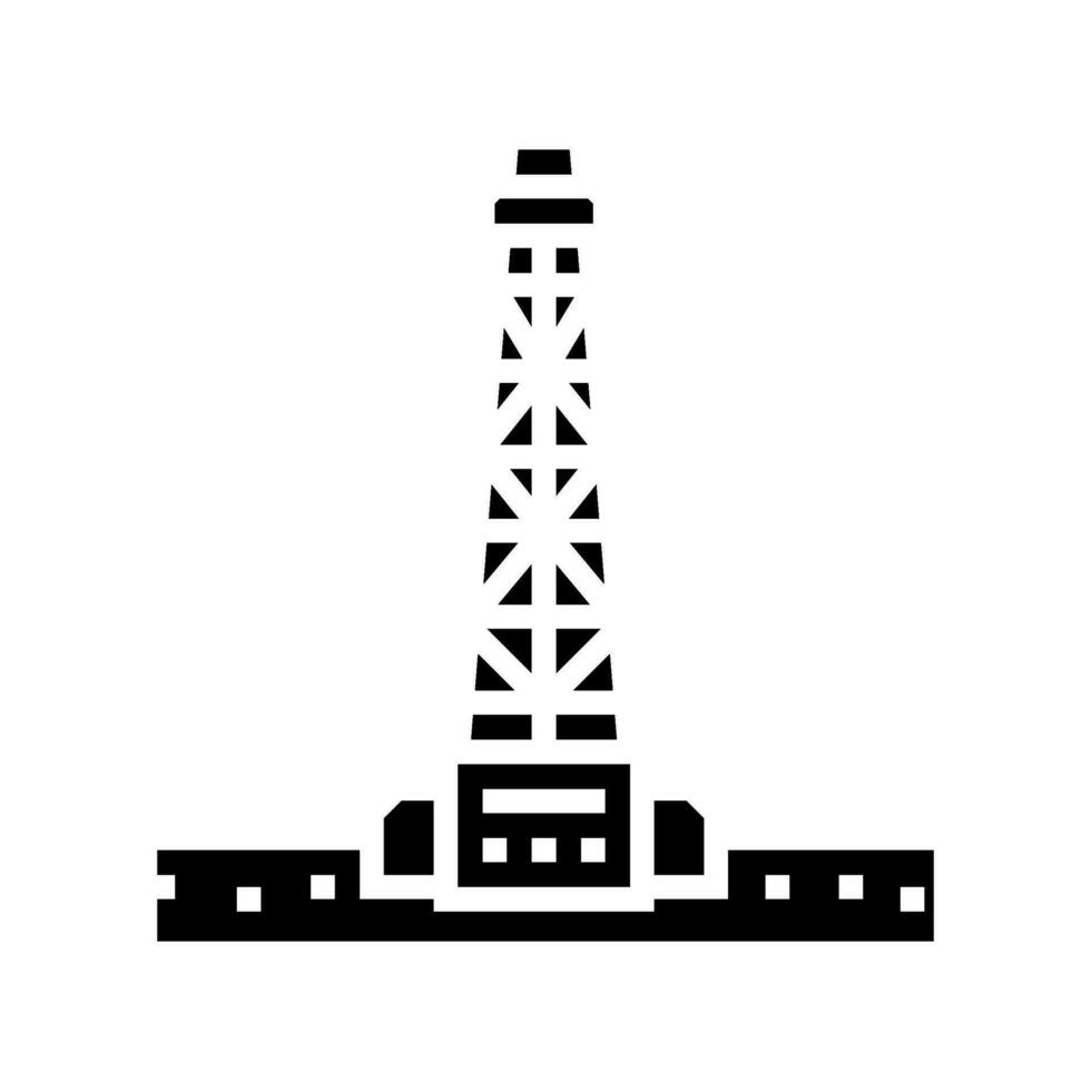 onshore drilling oil industry glyph icon vector illustration