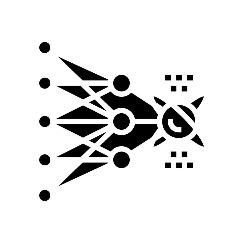 algoritmo cuántico tecnología glifo icono vector ilustración
