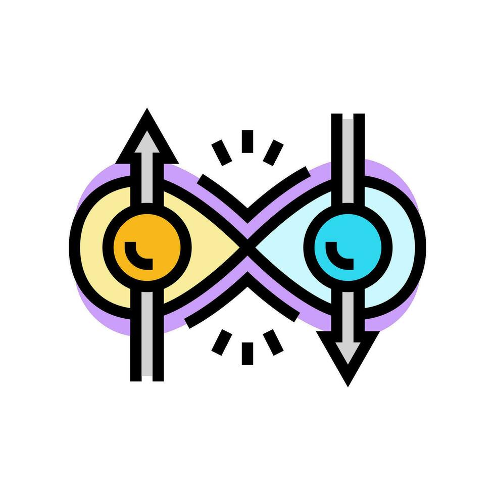 entanglement quantum technology color icon vector illustration