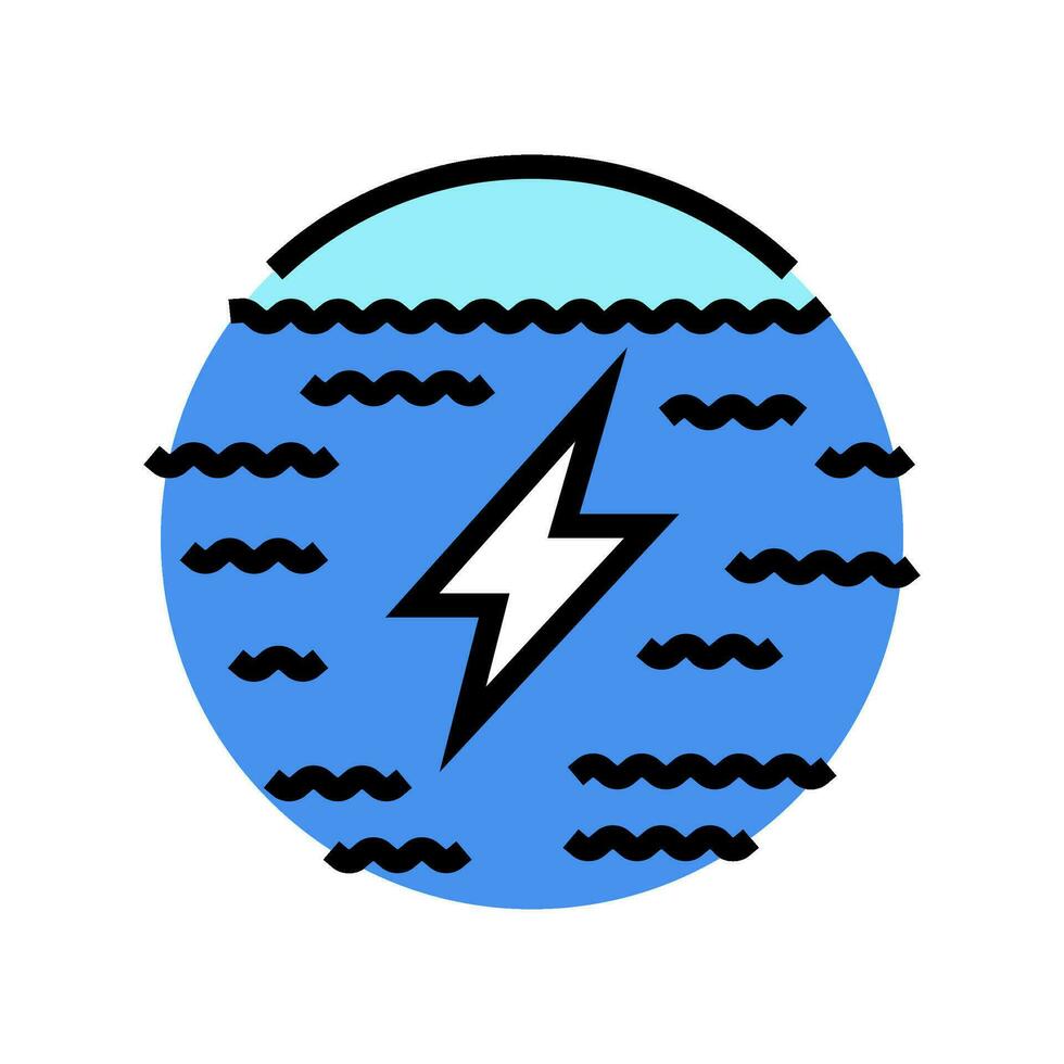 wave energy converter tidal color icon vector illustration