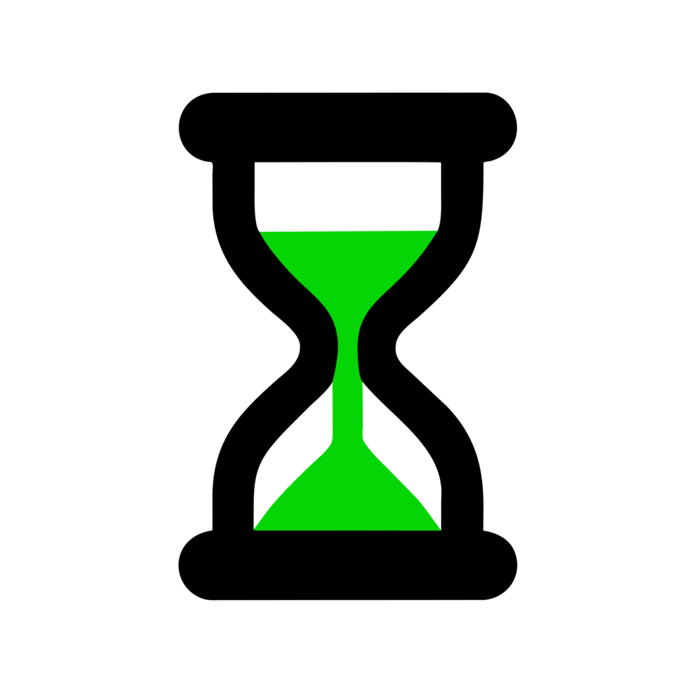 AI generated cartoon hourglass icon png
