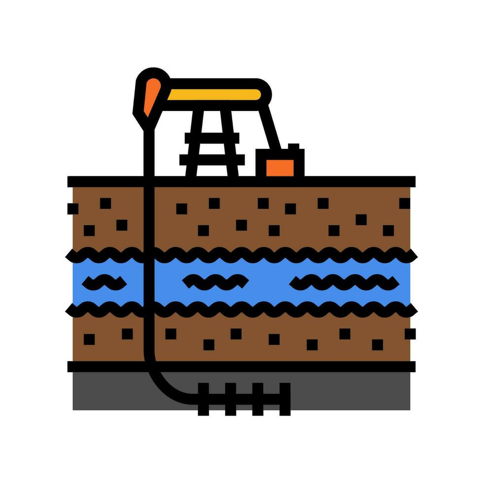 hydraulic fracturing oil industry color icon vector illustration