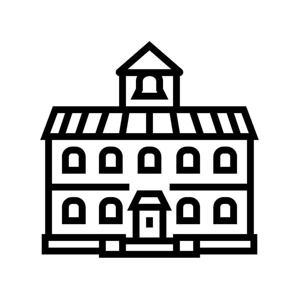 outside school building line icon vector illustration