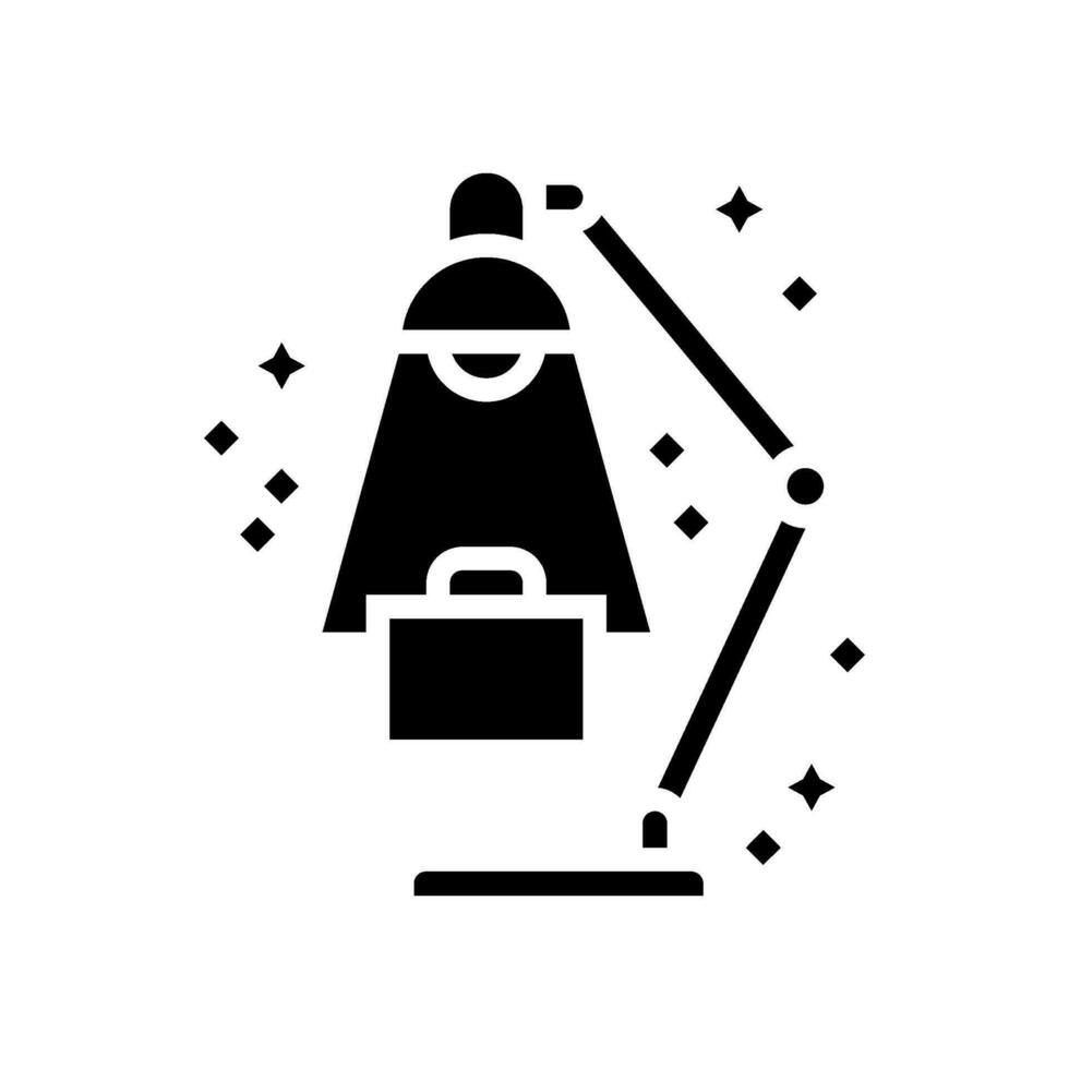 deep work time management glyph icon vector illustration