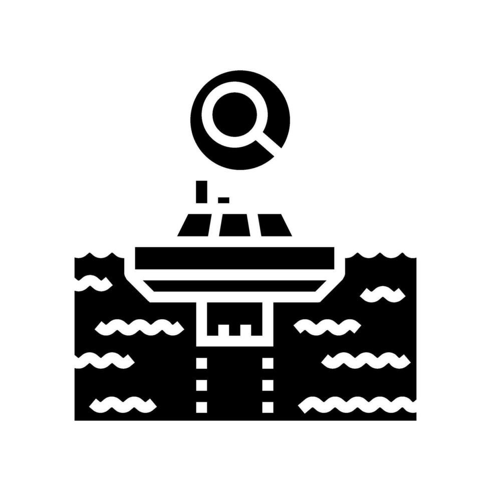 wave energy research glyph icon vector illustration