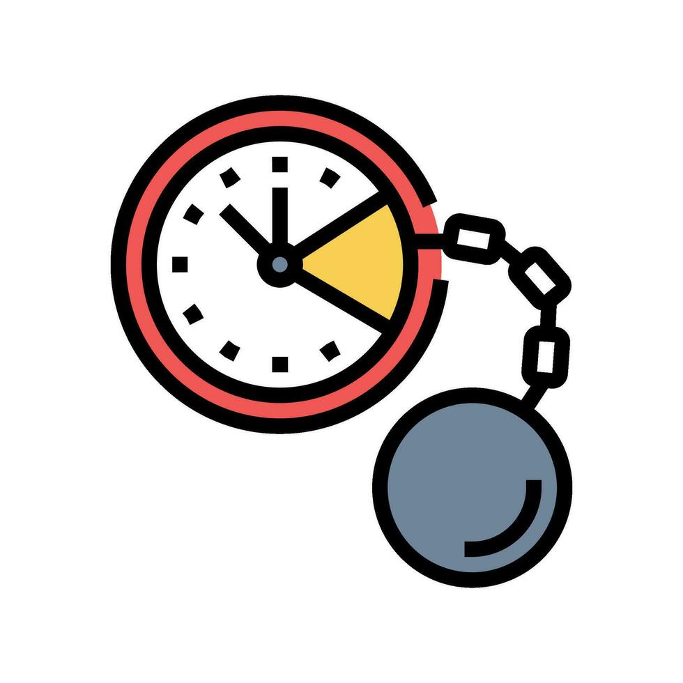 debt time management color icon vector illustration