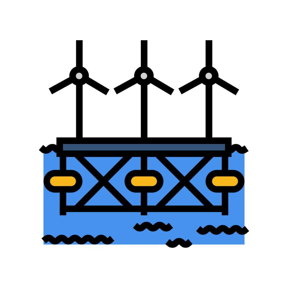 floating wave platform color icon vector illustration