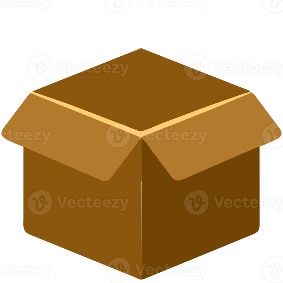 AI generated box cardboard icon png