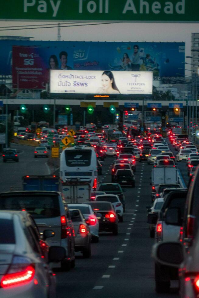 Bangkok, Thailand, 2023 - Rush hour traffic, traffic jam. photo