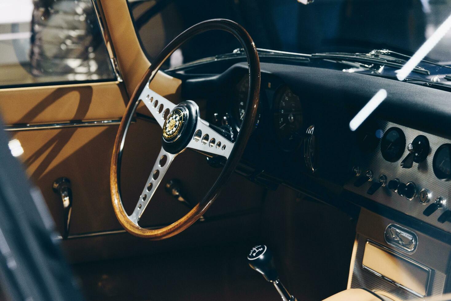 Los Angeles, CA - 16 Apr 2023 - Jaguar E-Type interior in the museum photo