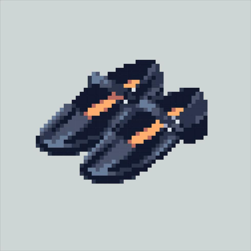 Pixel art illustration leather Shoes. Pixelated formal shoes. Formal Leather Shoes pixelated for the pixel art game and icon for website and video game. old school retro. vector