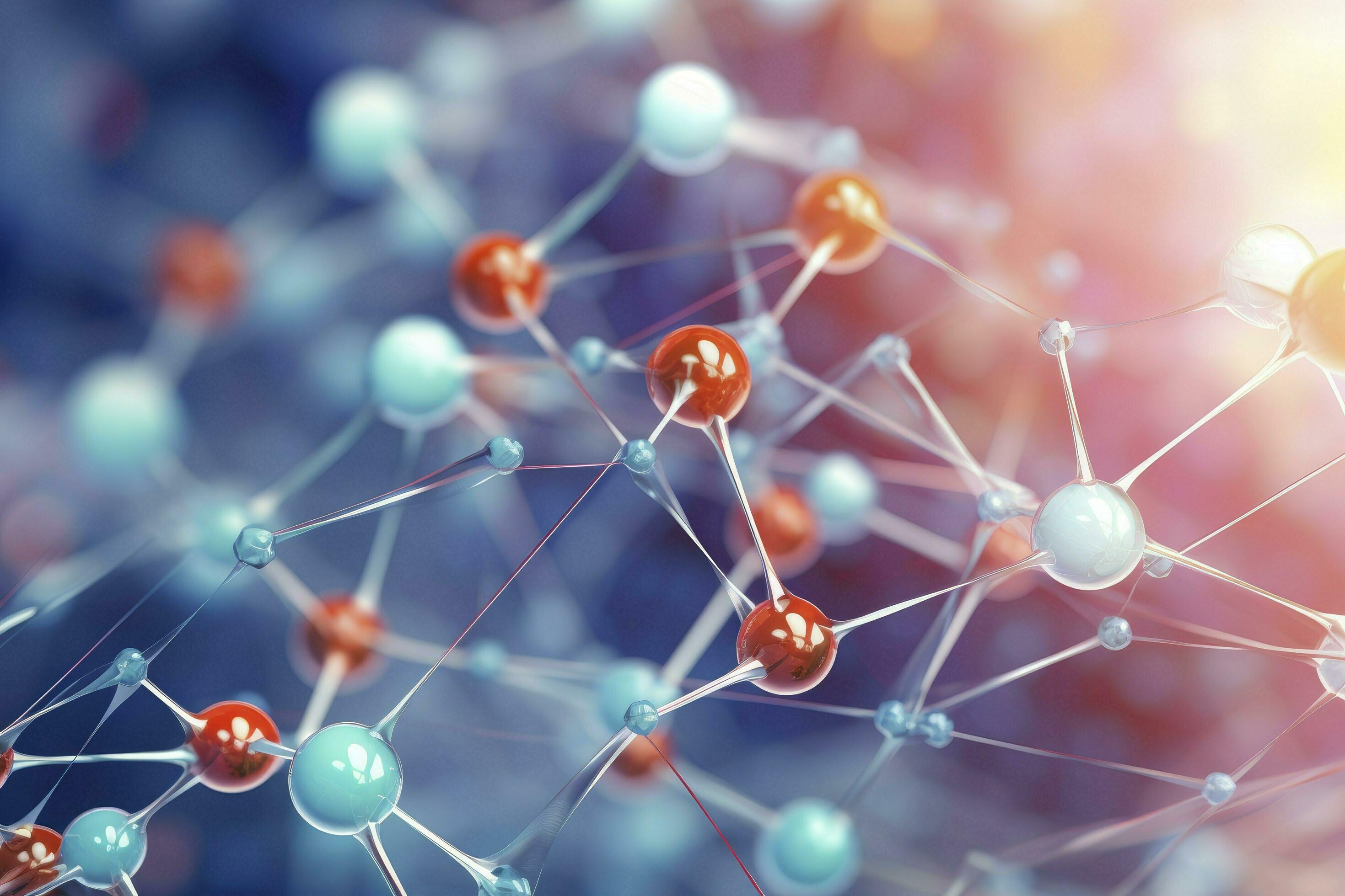 AI generated Abstract molecules background. Realistic molecule or atom structure 36934191 Stock