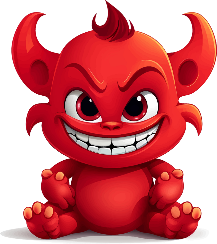 AI generated Cute red devil cartoon, clipart with isolated background png