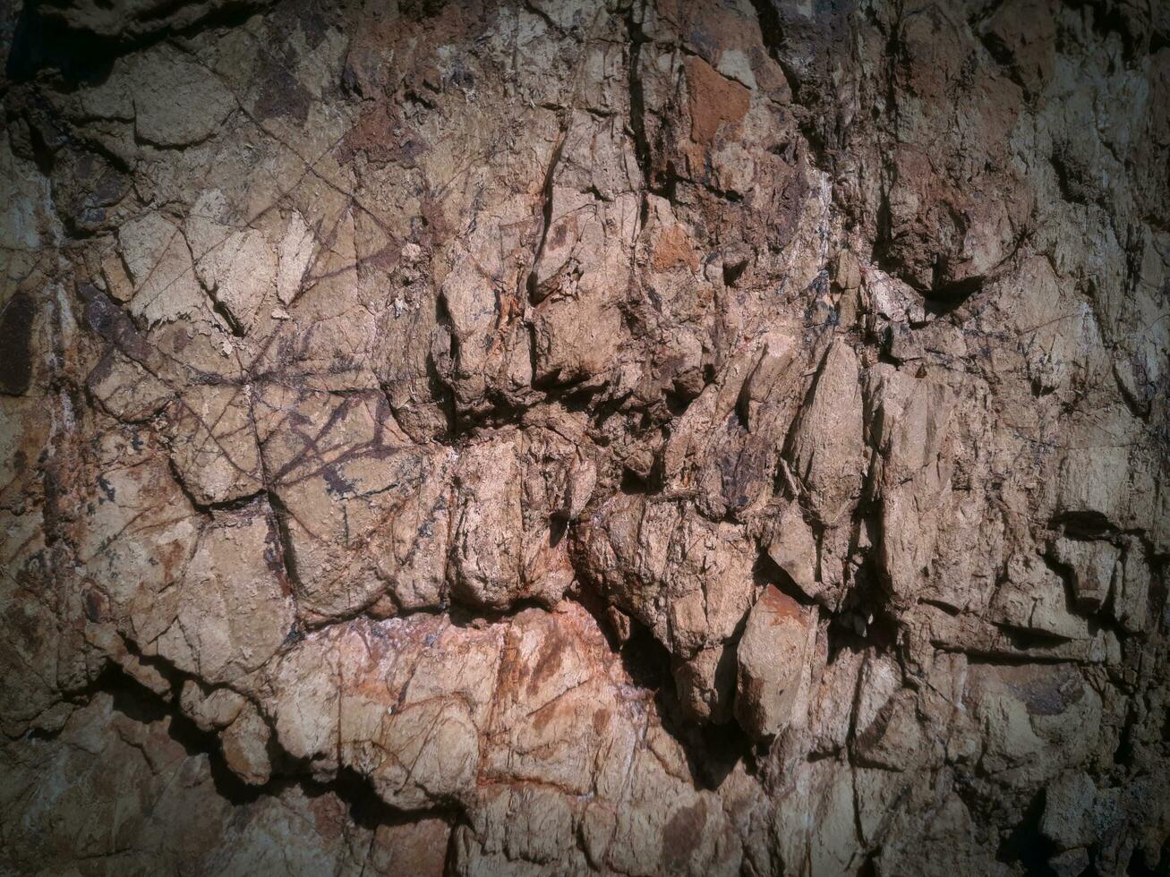 Black stone background. Long black stone texture and textured. Dirty black stone wall. Rock texture with cracks. stone tile floor texture. Old wall texture abstract natural background. photo