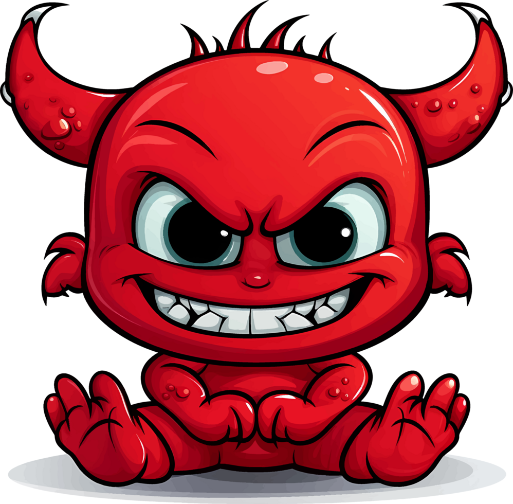 AI generated Cute red devil cartoon, clipart with isolated background png