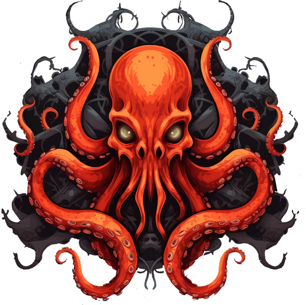 ai gegenereerd halloween Octopus Aan transparant achtergrond, t-shirt ontwerp of sticker klaar naar afdrukken png