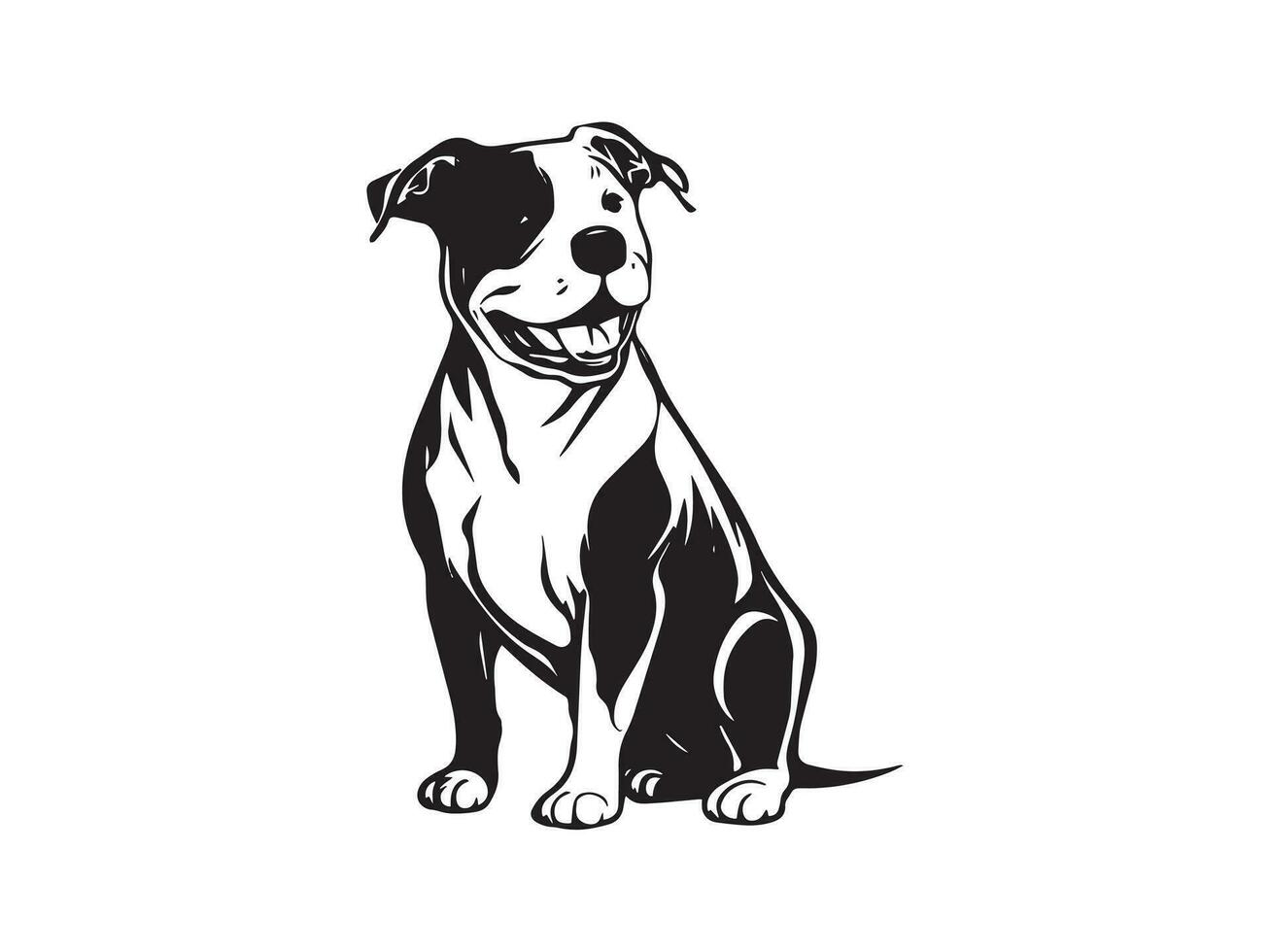 vintage standing pitbull silhouette vector