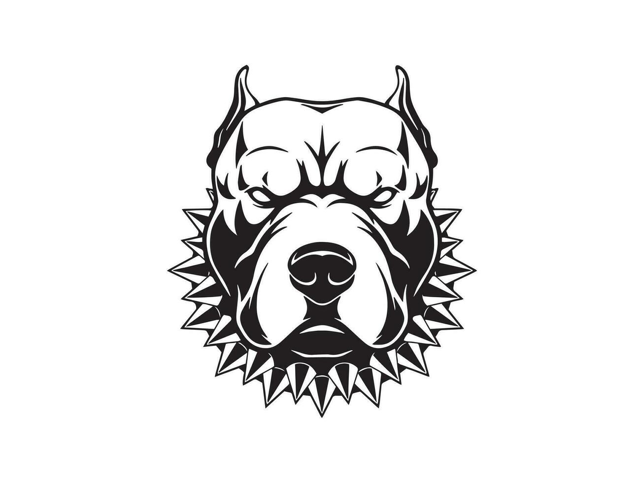 angry  pitbull silhouette vector illistration