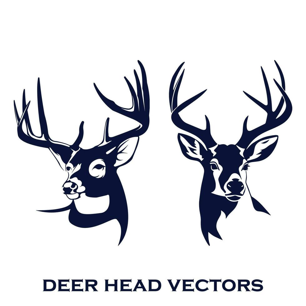 two deer head vectors on a white background