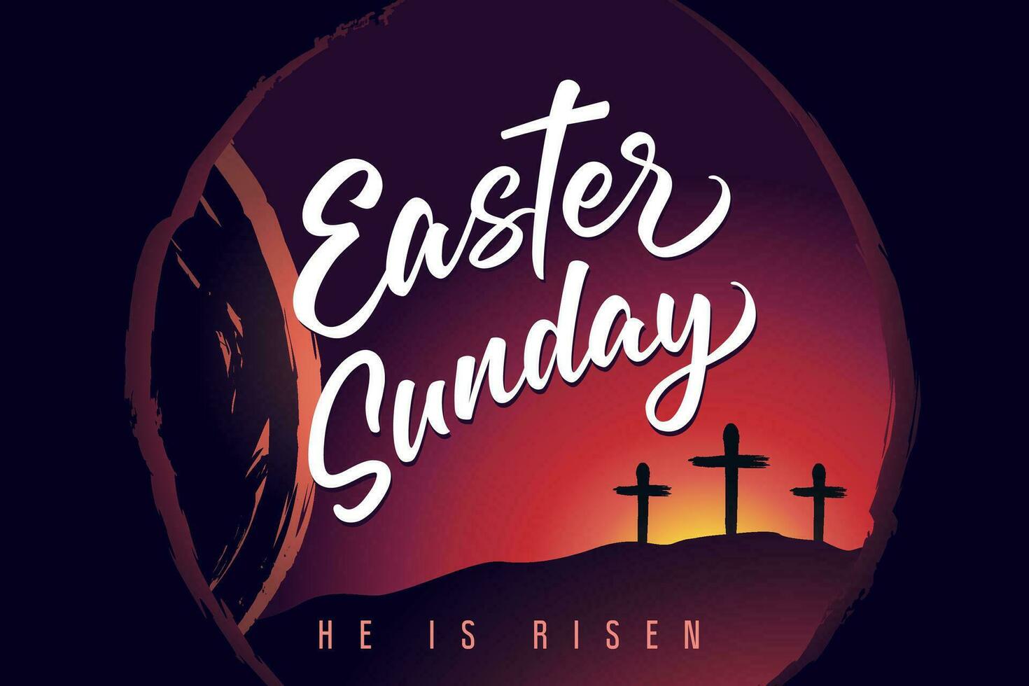 Easter Sunday church service invitation concept. Decorative banner vector