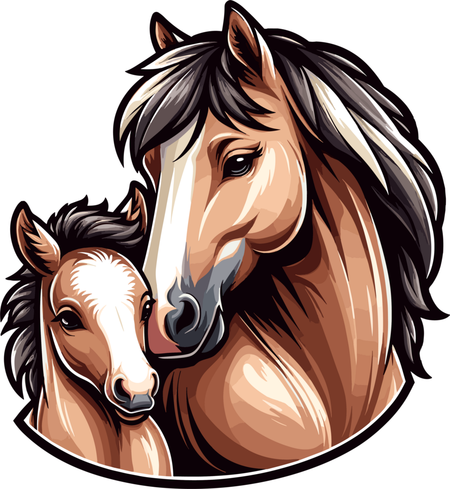 AI generated Horse Head Clipart illustration. AI Generative Free PNG