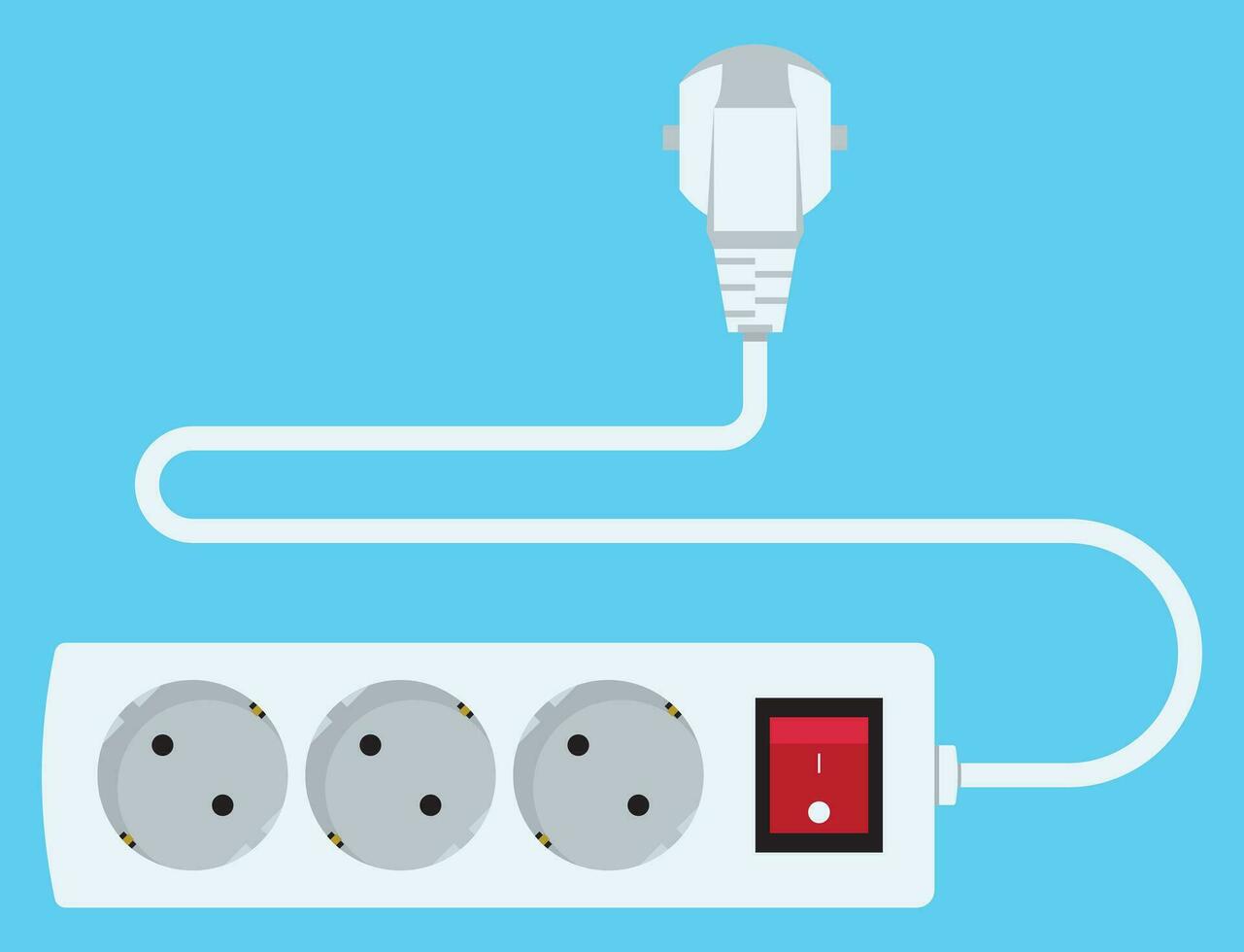 Vector electric outlet plug and socket illustration