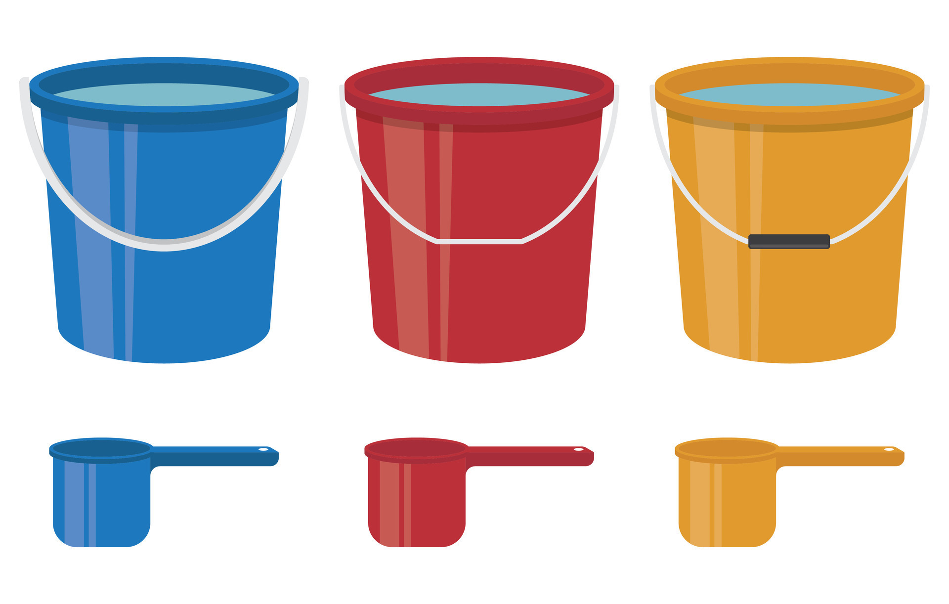 Vector set bucket and dipper for bathing white background 36939474