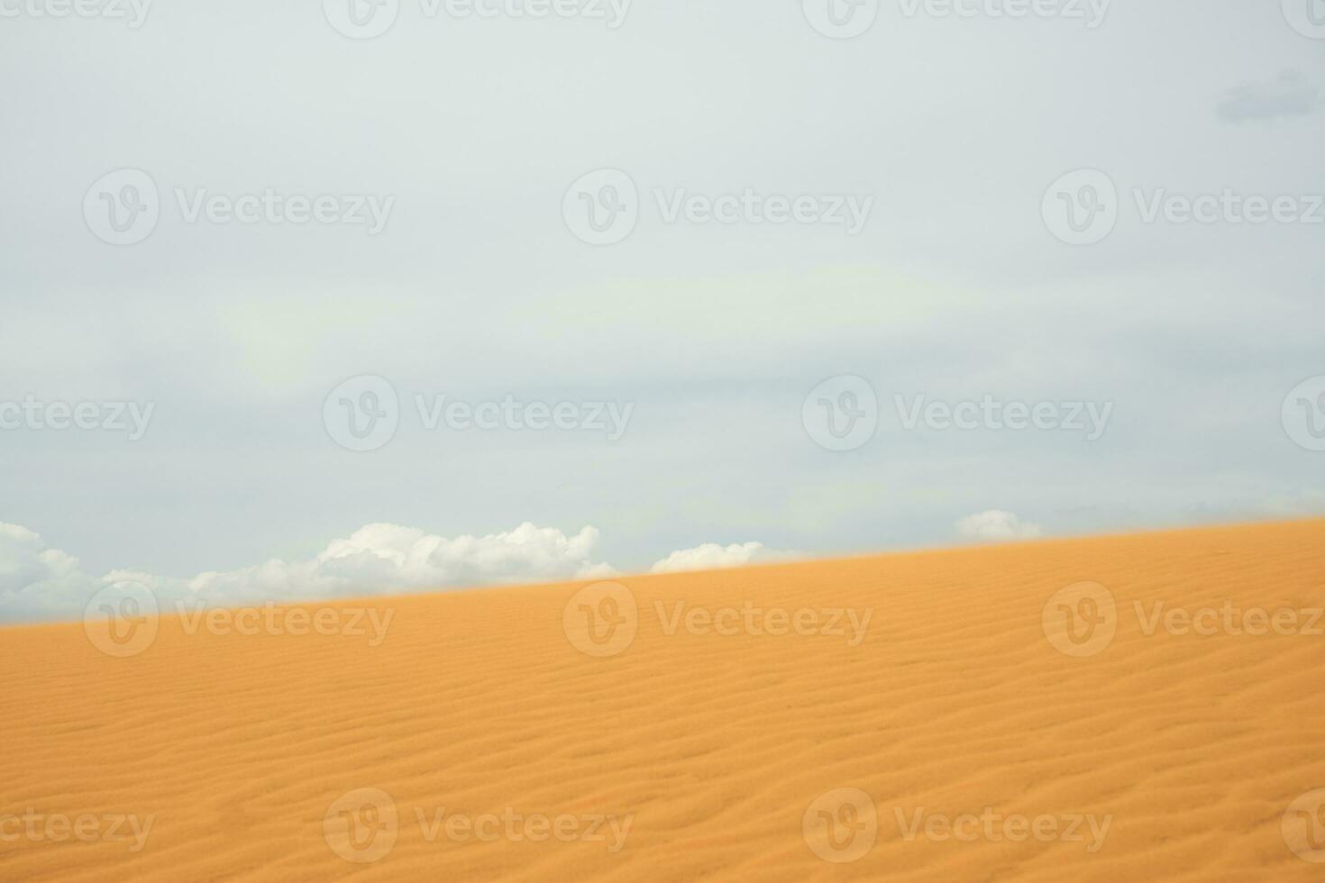 Sand dune in the desert with clouds in the background. photo