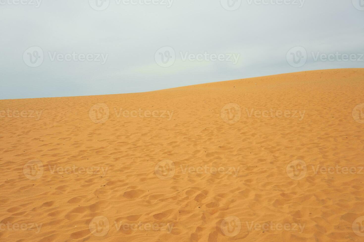 Sand dune in the desert with clouds in the background. photo