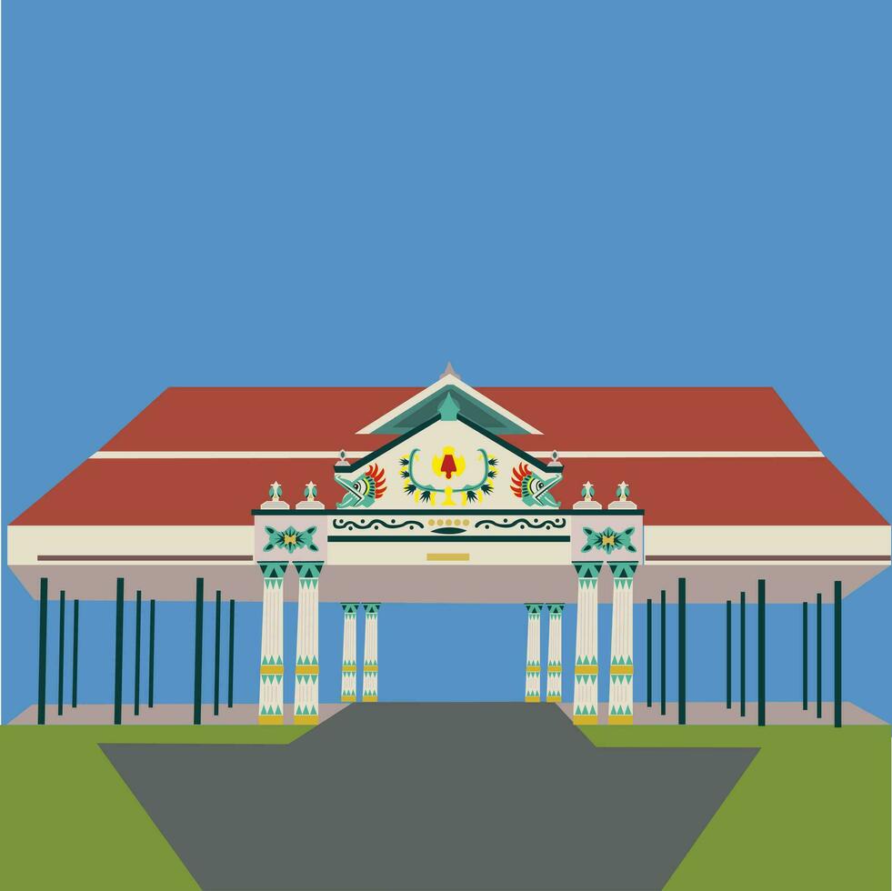 javanese keraton palace vector