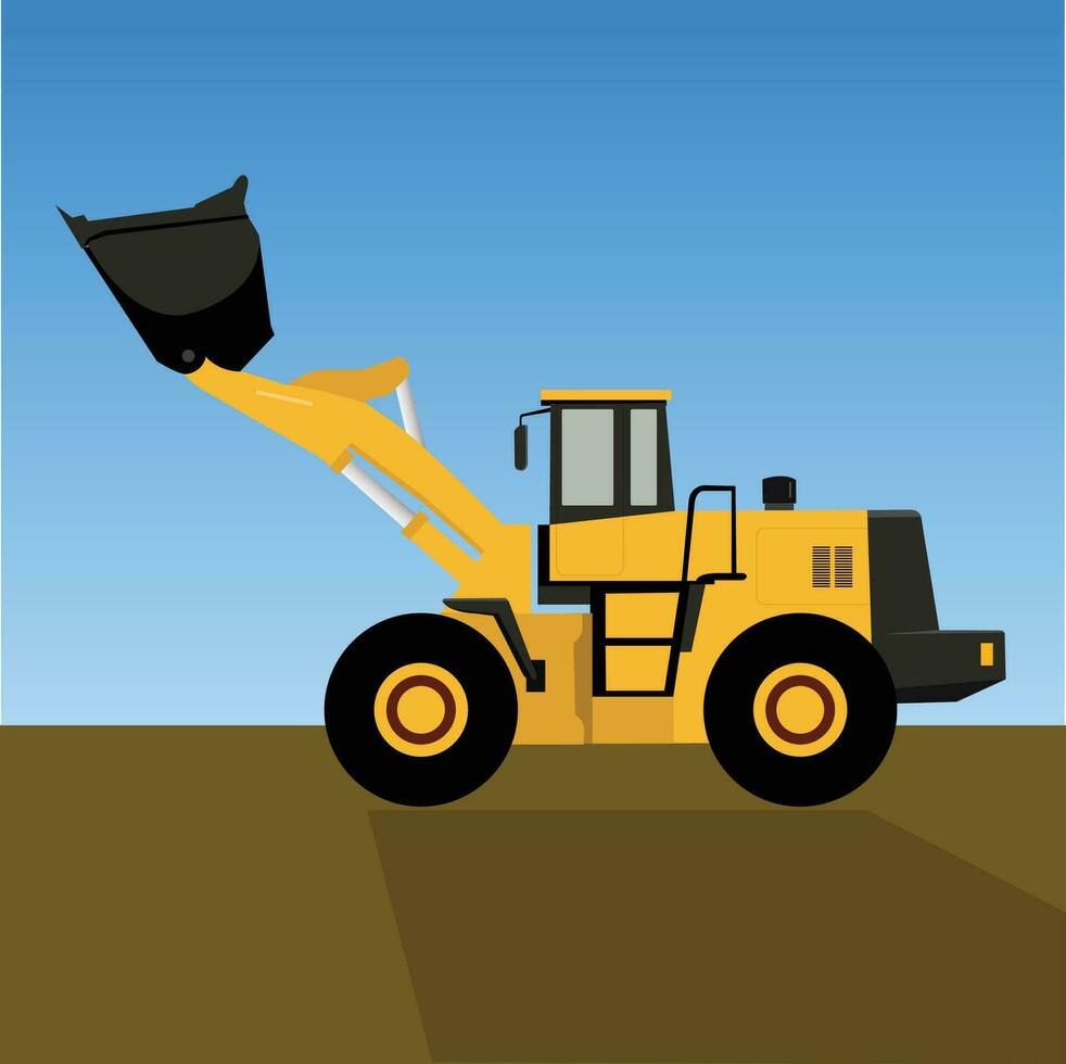 Bulldozer construction vector