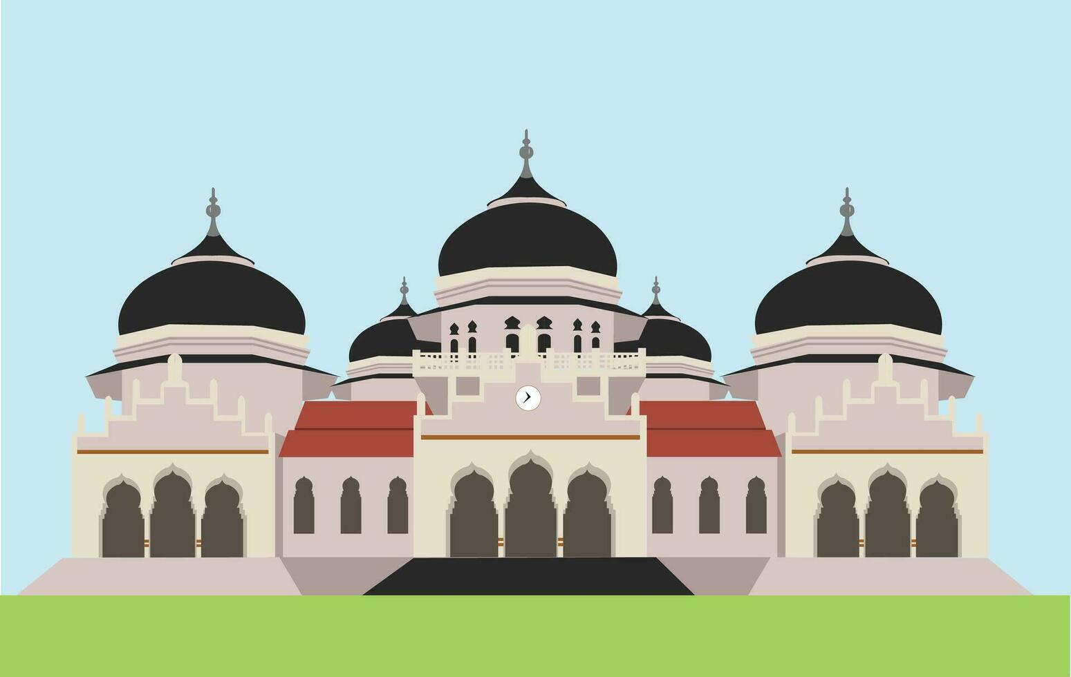 masjid baiturrahman banda aceh vector