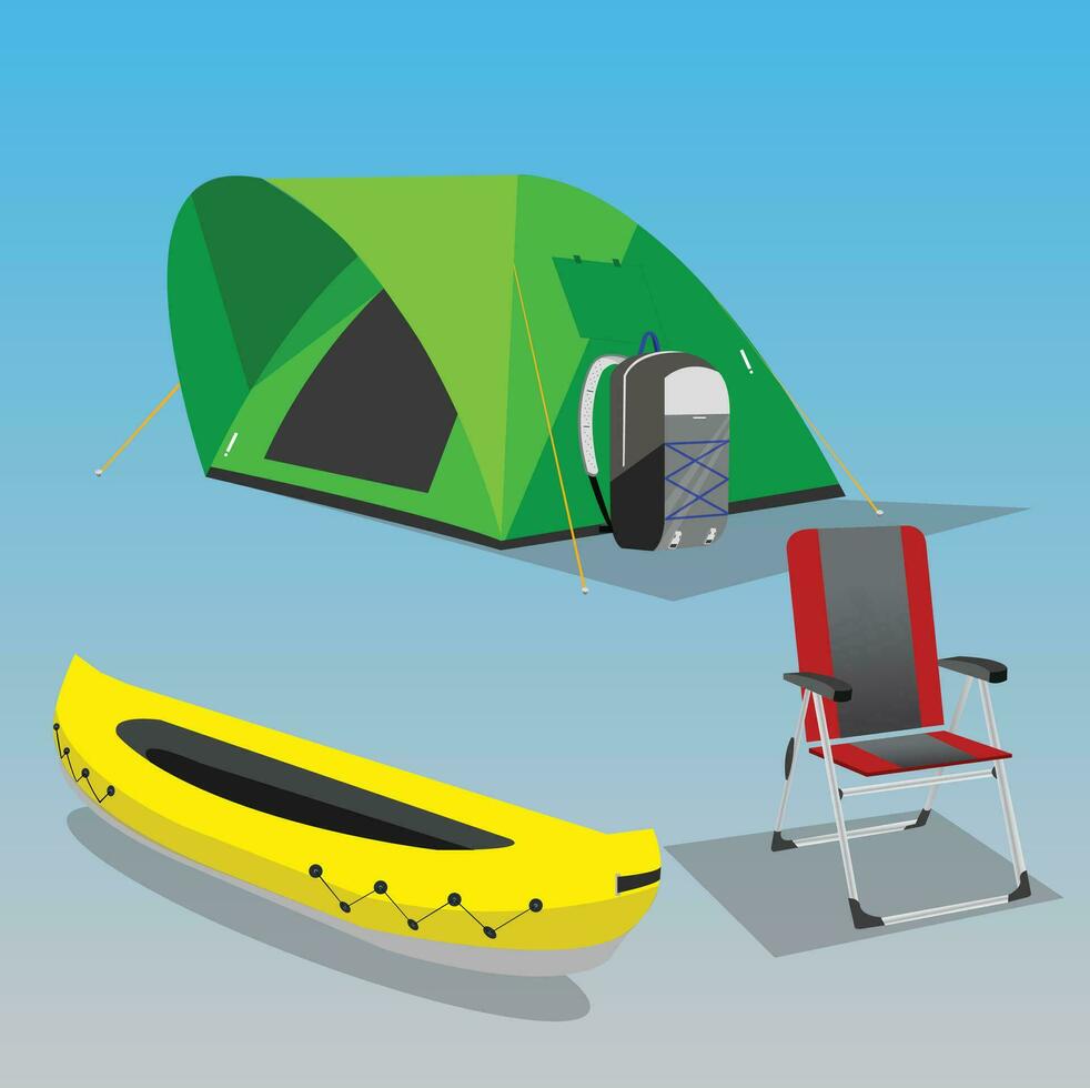 camping equipment vector