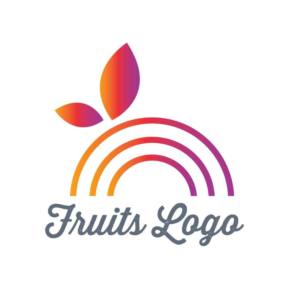 Minimalist, Healthy and colourful fruits logo design vector using for Cosmetics, Ecology activity, food and juice company.