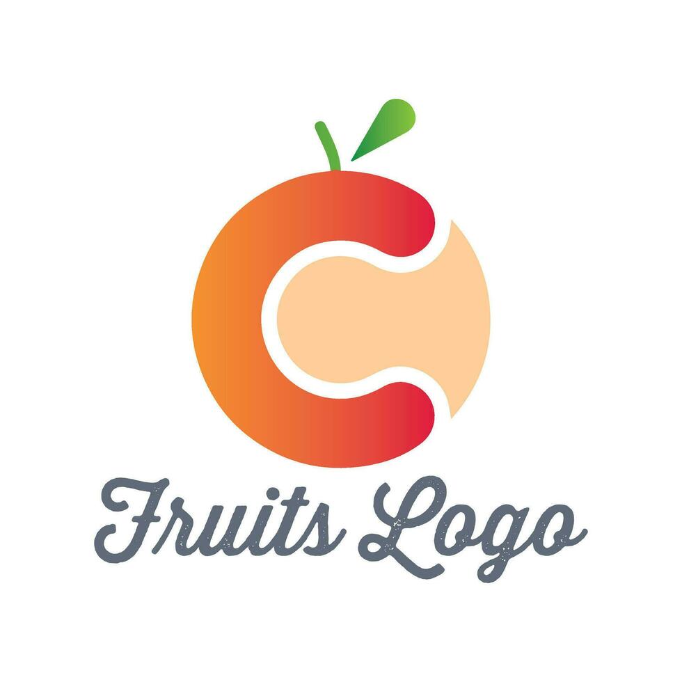Minimalist, Healthy and colourful fruits logo design vector using for Cosmetics, Ecology activity, food and juice company.