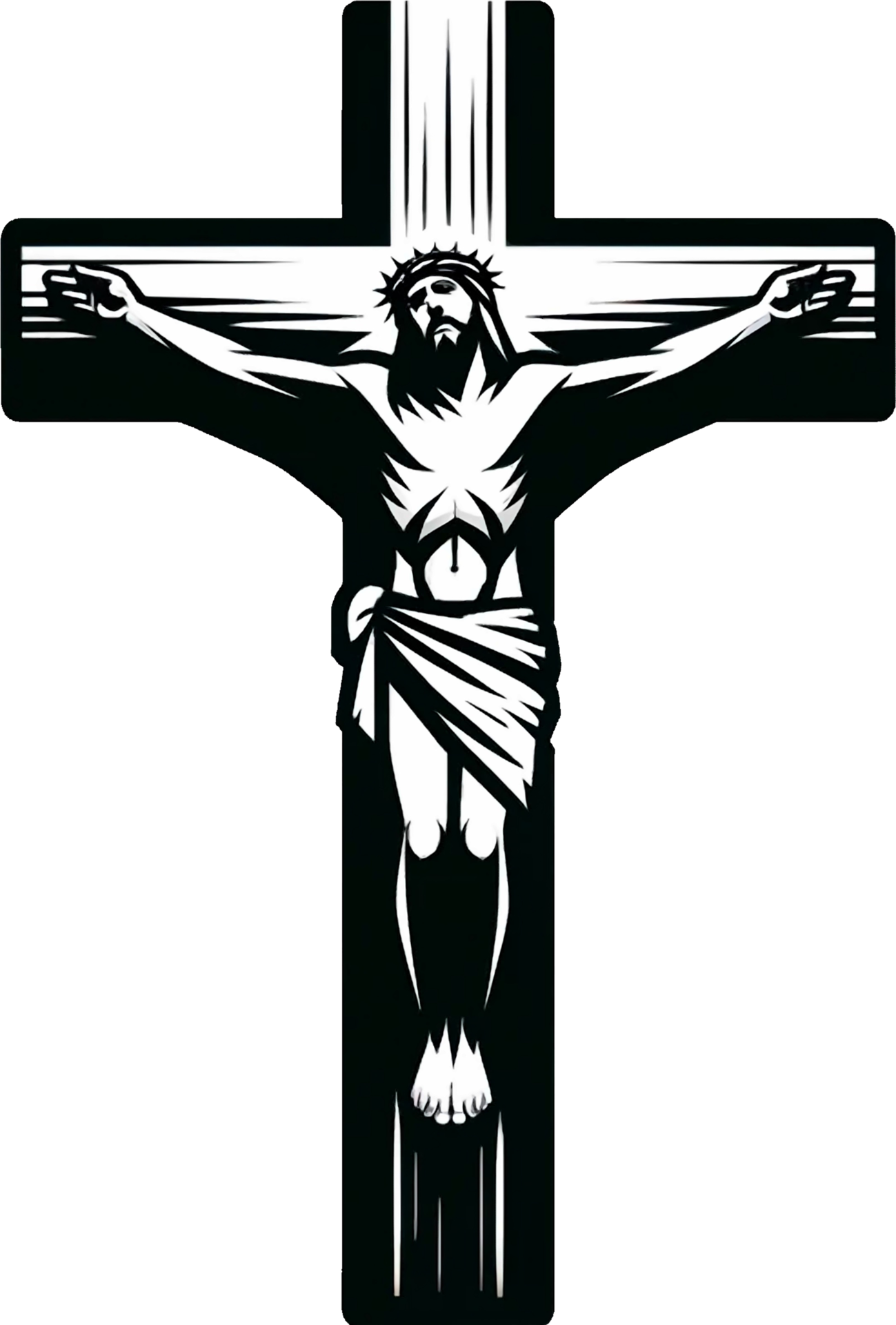 AI generated Black and White Jesus Christ silhouette Clipart ...