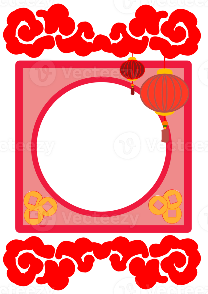 Chinese New Year has arrived. There are decorations to choose from.chinese new year frame with lanterns and red lanterns png
