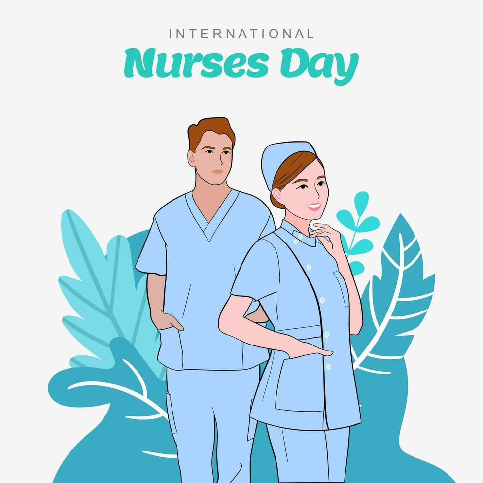 vector plano internacional enfermeras día ilustración.