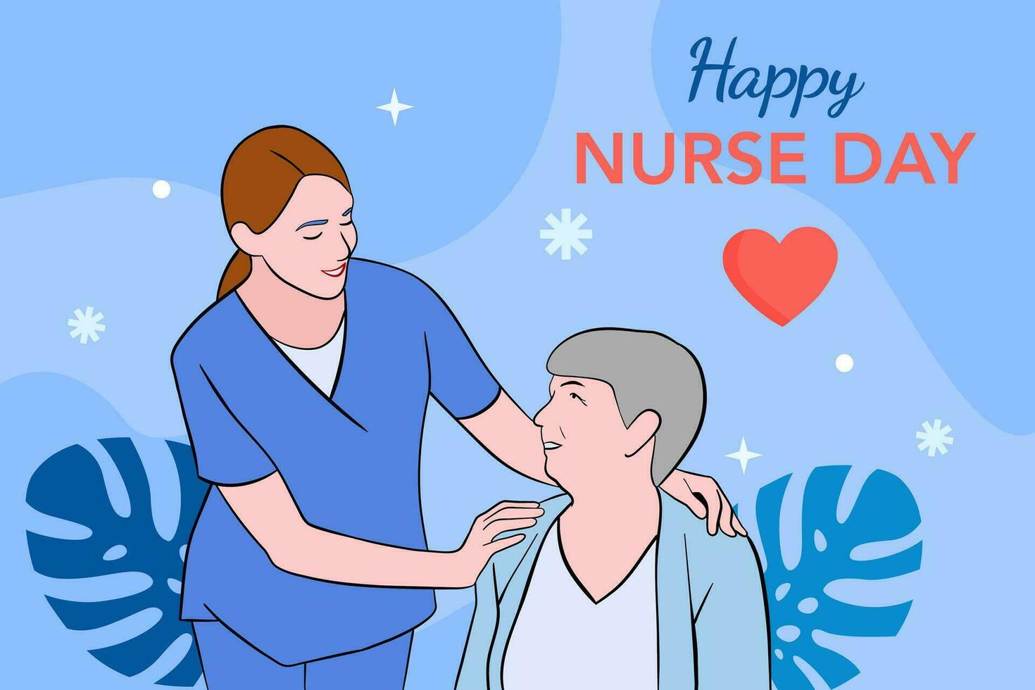 Vector flat international nurses day illustration.