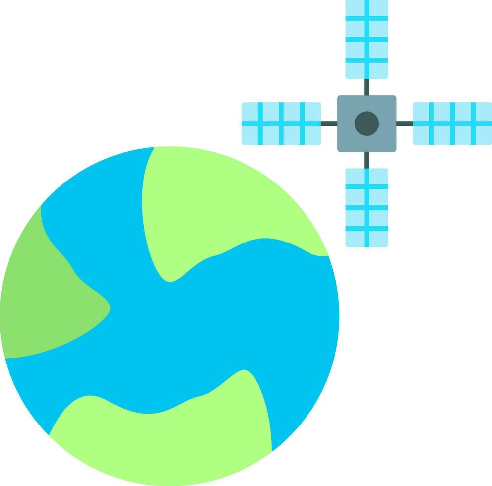 icono plano satelital vector