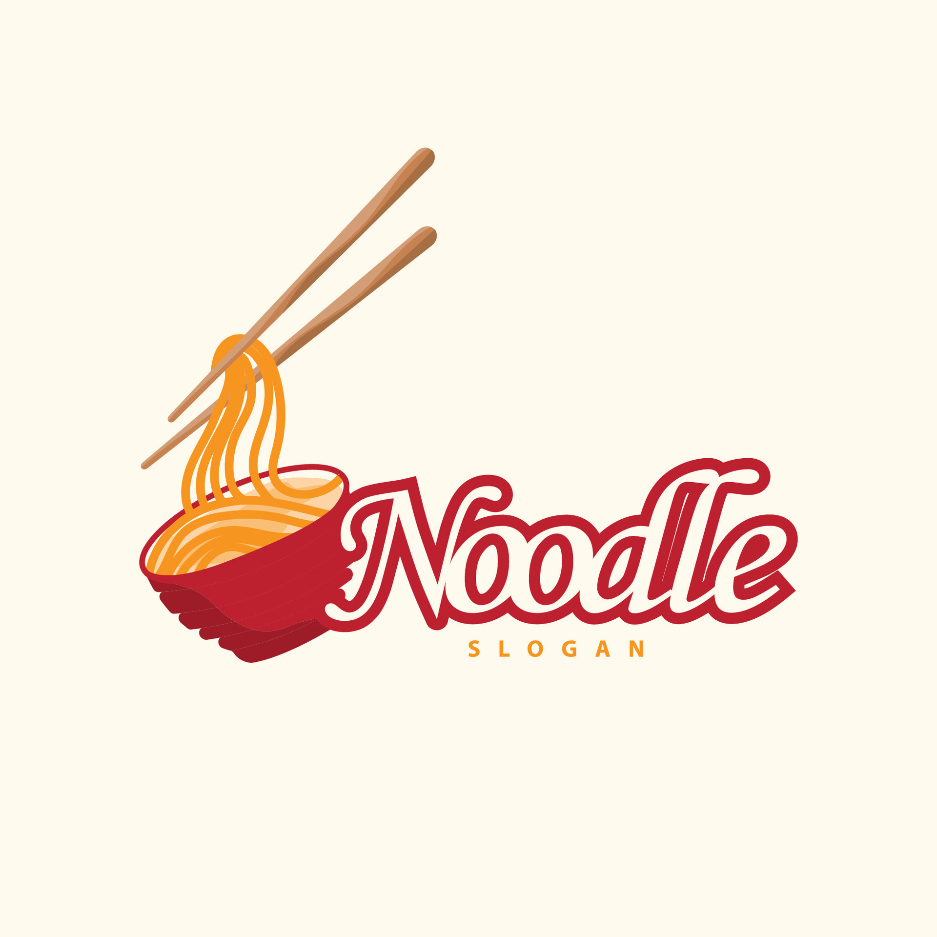Noodle logo vector traditional japanese food ramen noodles restaurant