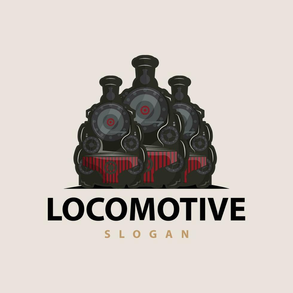 Steam train logo vector illustration old train silhouette vintage locomotive design template brand