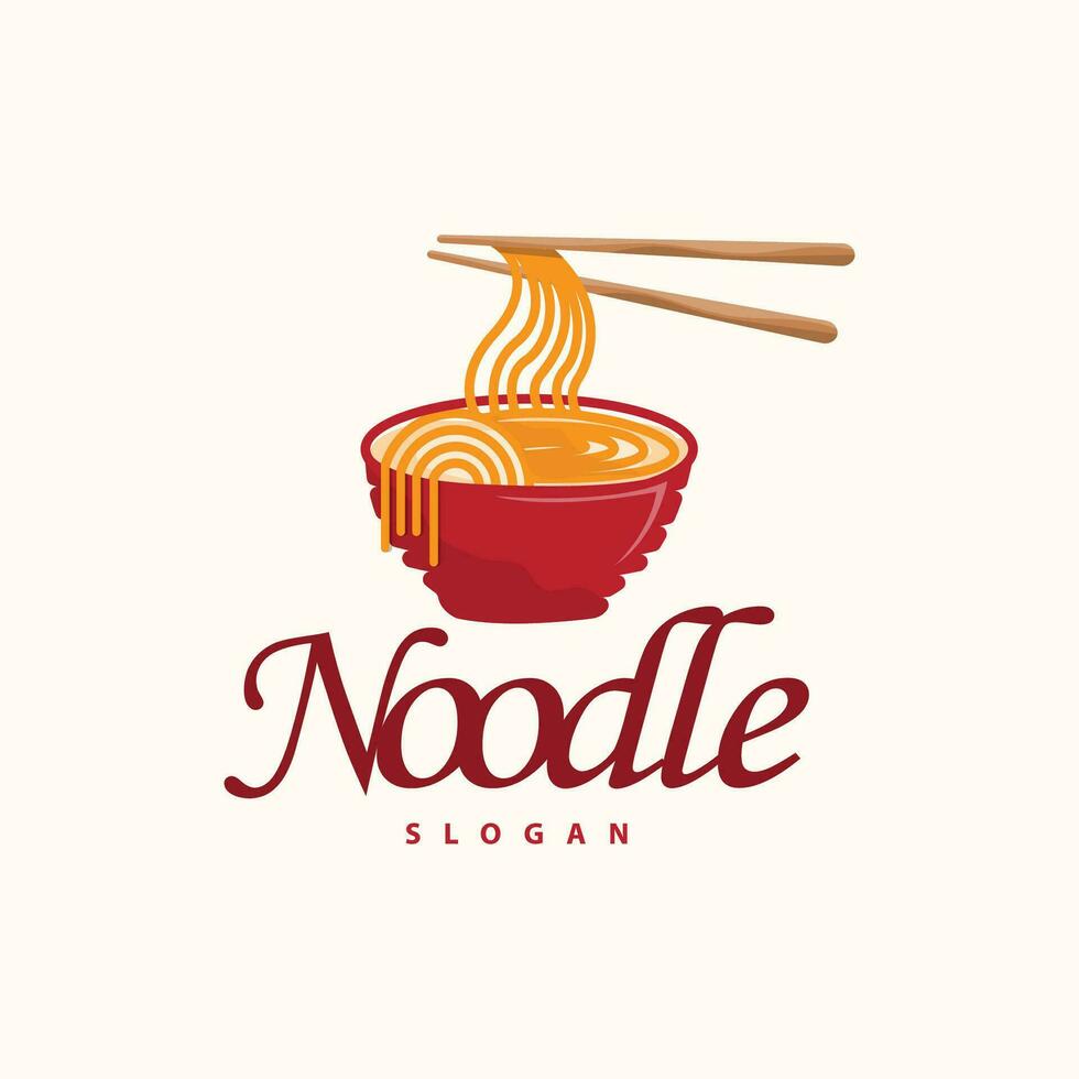 Noodle logo vector traditional japanese food ramen noodles restaurant brand silhouette design template