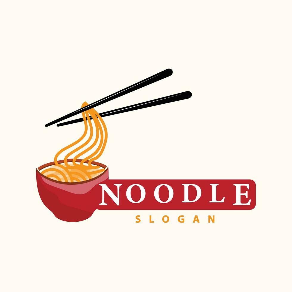 Noodle logo vector traditional japanese food ramen noodles restaurant brand silhouette design template